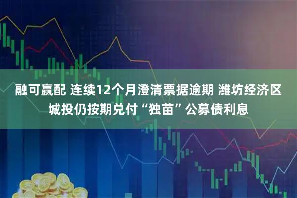 融可赢配 连续12个月澄清票据逾期 潍坊经济区城投仍按期兑付“独苗”公募债利息
