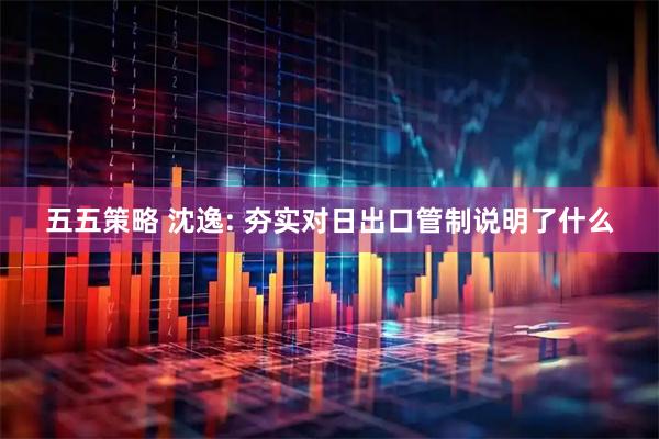 五五策略 沈逸: 夯实对日出口管制说明了什么